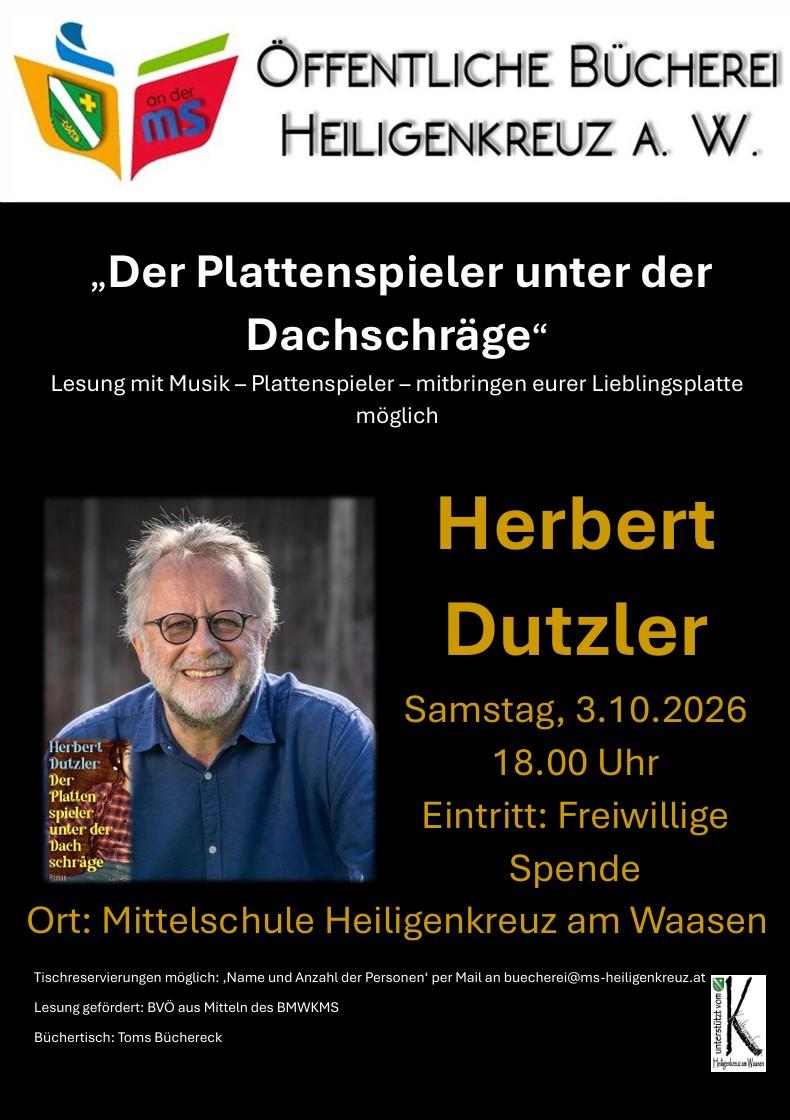 Plakat Lesung Dutzler 