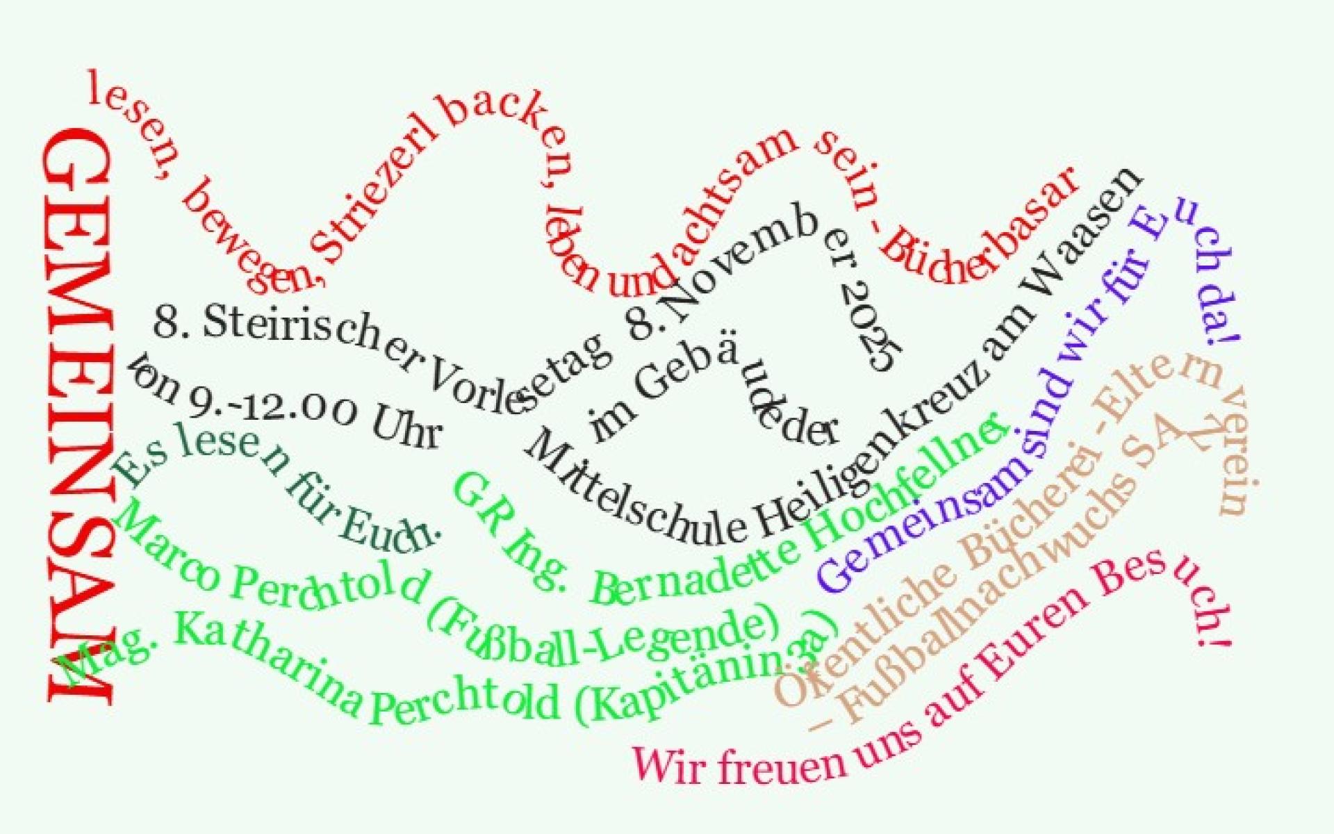 Kreativ angeordneter Text zur Veranstaltung